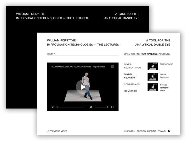 William Forsythe Improvisation Technologies — The lectures